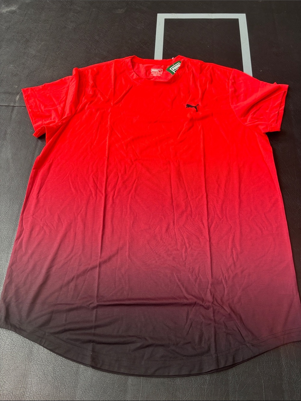 Puma Men’s Red to Black Gradient Crew Neck Tee